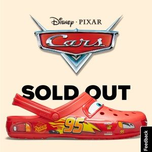 NWT Crocs Pixar’s lightning McQueen sz9